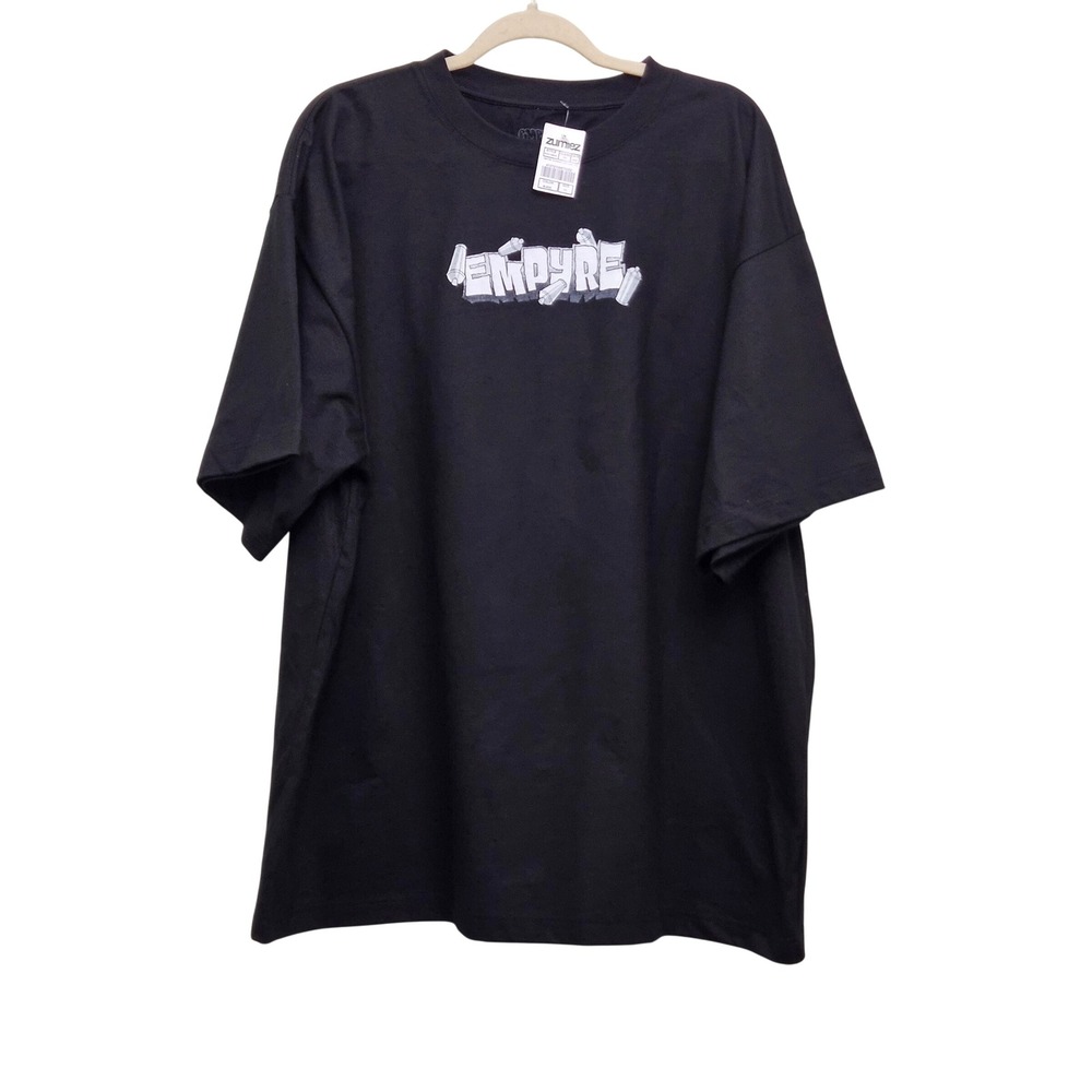 Empyre Graphic T-Shirt Mens XXL Black Runners Streetwear Skater Back Print Tee